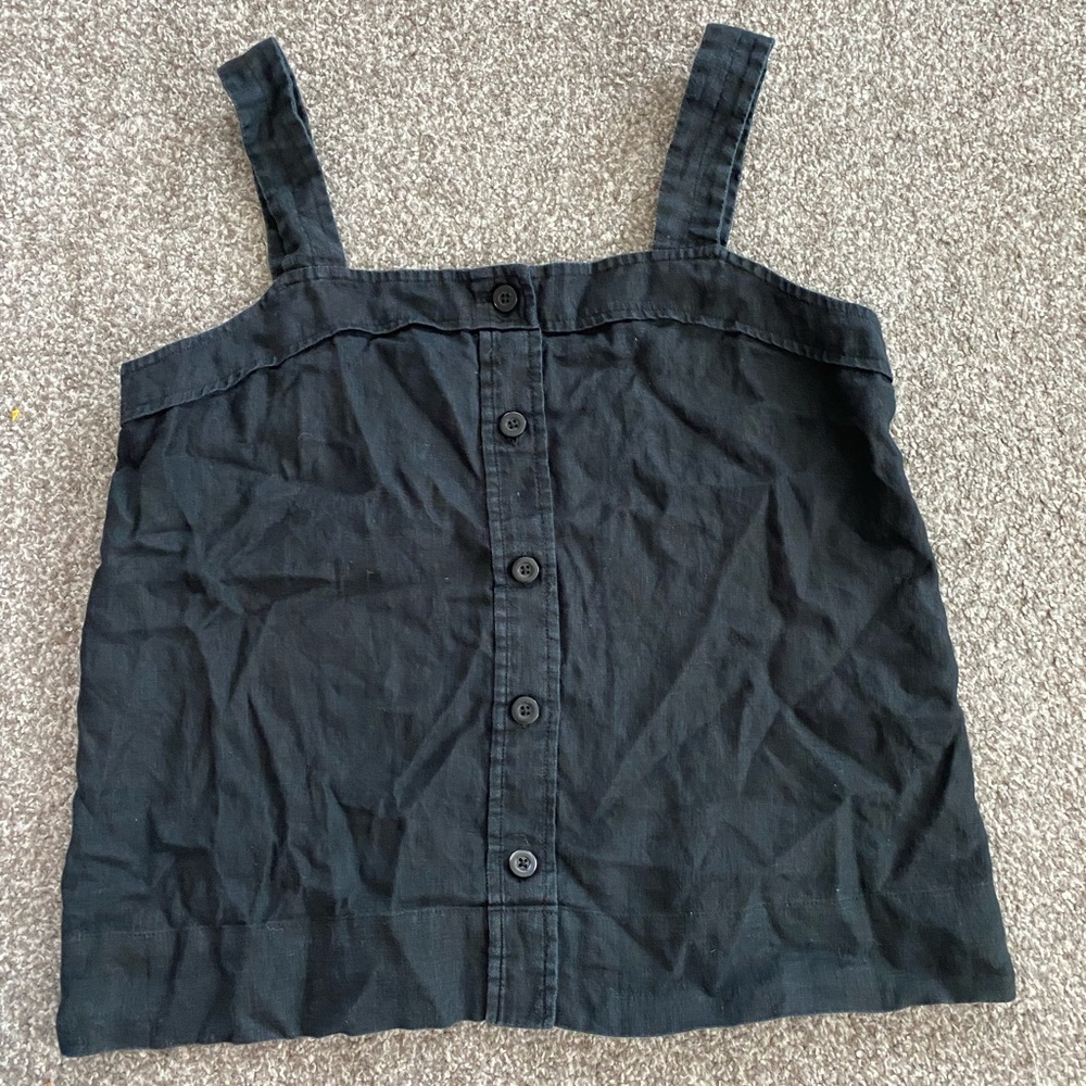 Everlane linen button tank